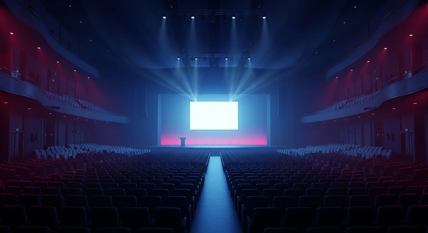 Konferencia előadói színpad